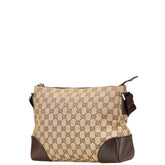 グッチ GGキャンバス 斜め掛け ショルダーバッグ 114273 ベージュ ブラウン キャンバス レザー レディース GUCCI 【中古】